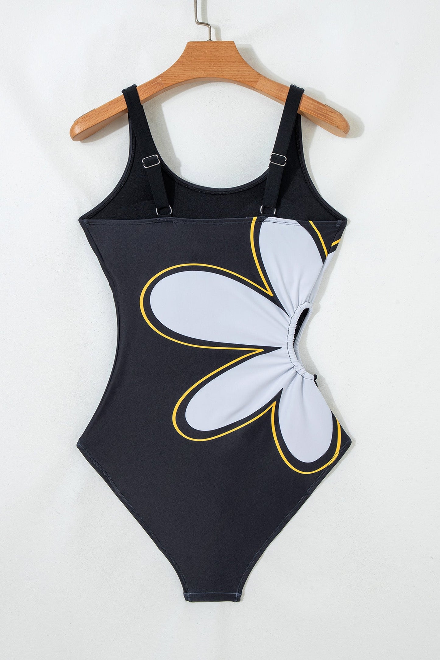 Floral Cutout Drawstring One-Piece