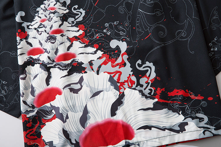 YC6032 Red Flowers Kimono