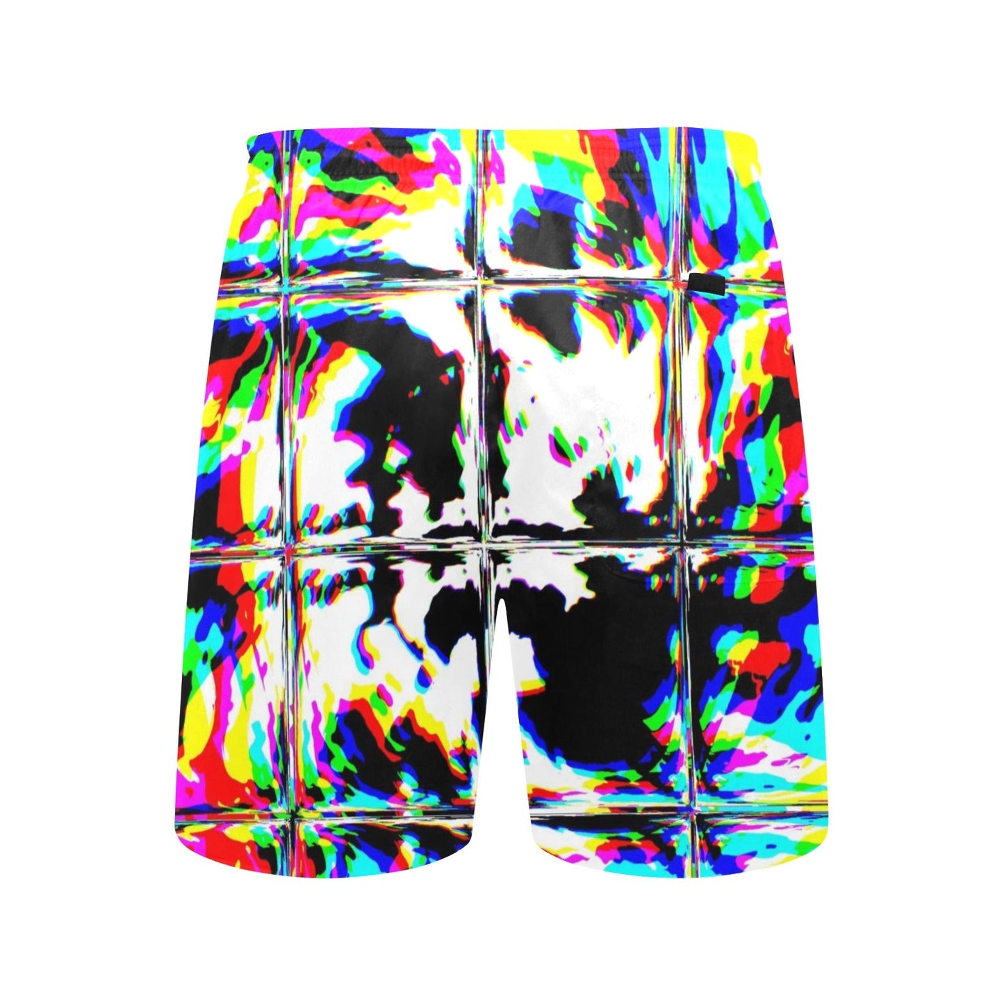 Psychedelic Rainbow Plaid Rave Swim Shorts