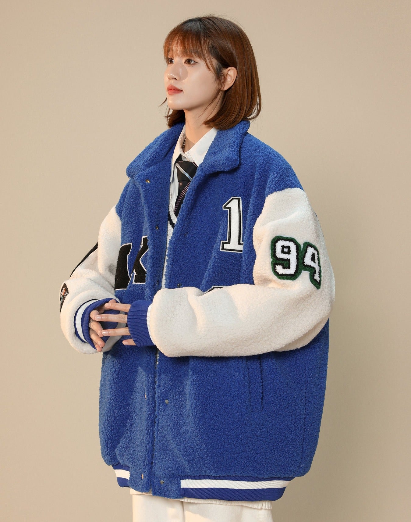 Veste universitaire en fourrure pour femme de l'année 1994
