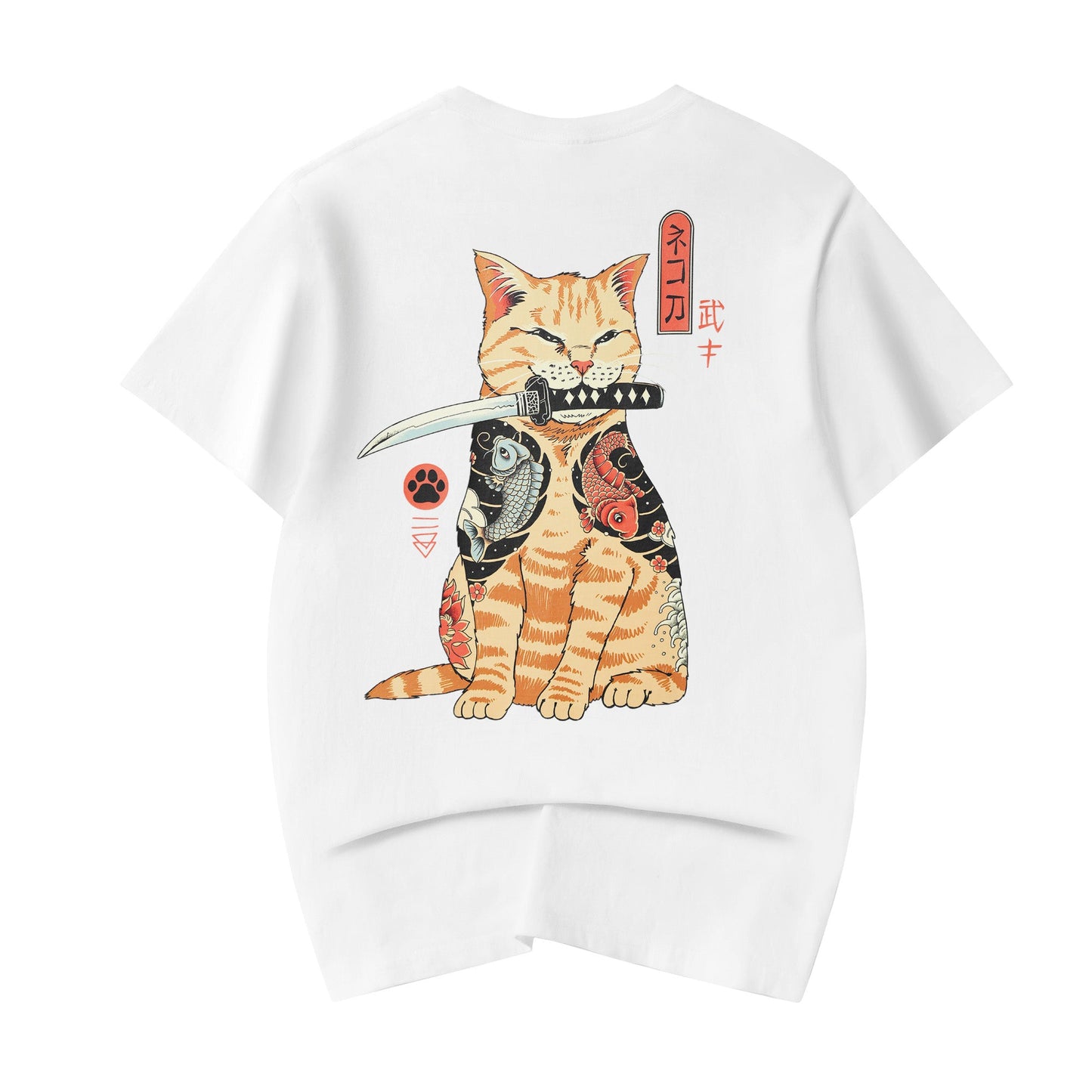 T-shirt YeT014 Samurai Swordart Cat