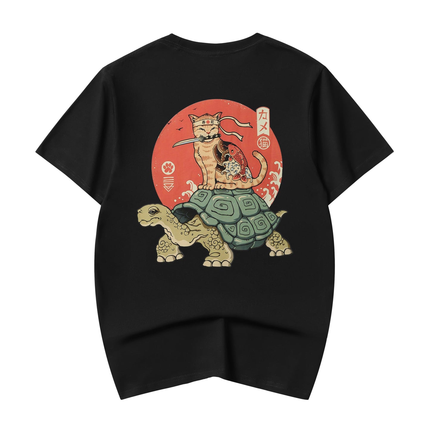 T-shirt YeT018 Tortue x Chat Samouraï
