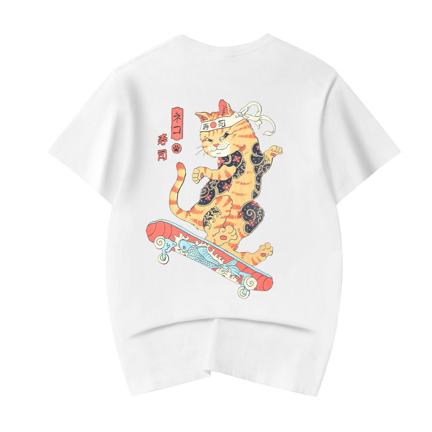 T-shirt YeT019 Neko Skateboarding Cat