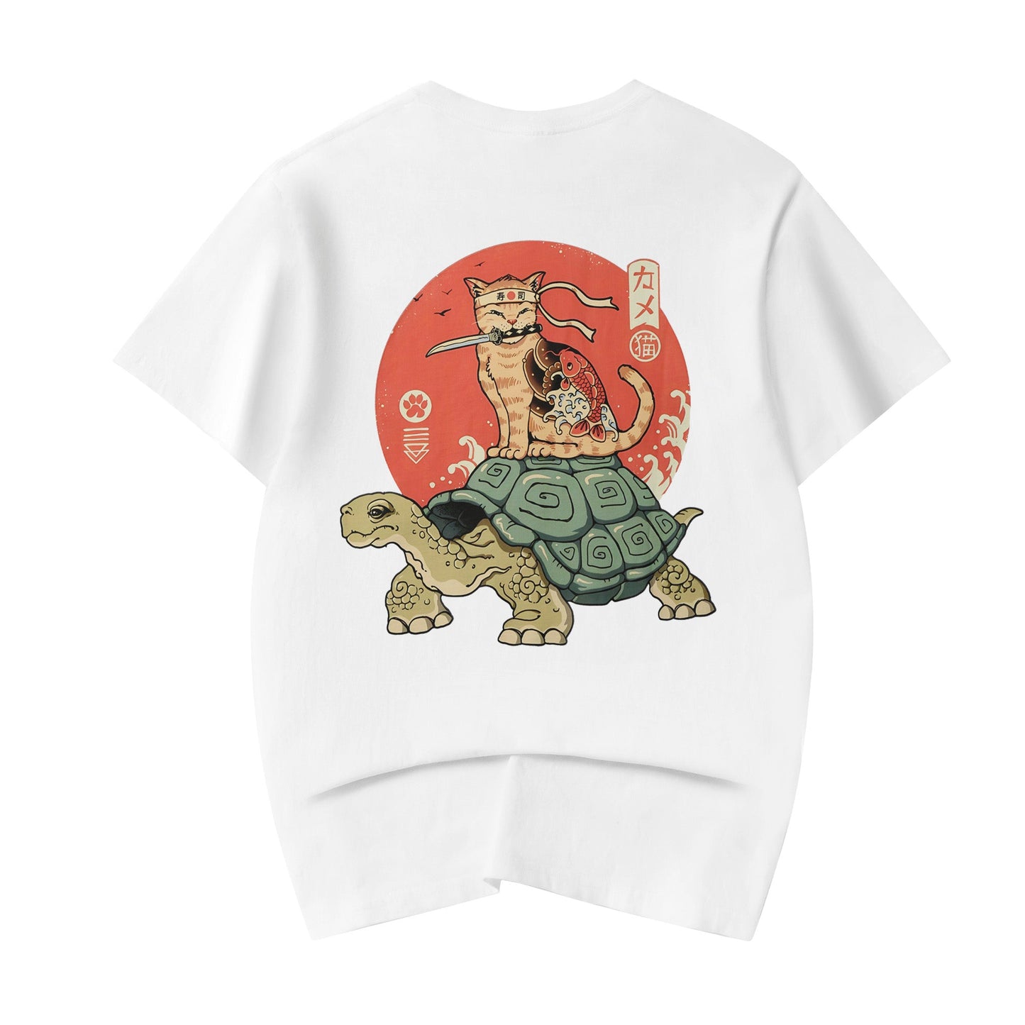 T-shirt YeT018 Tortue x Chat Samouraï
