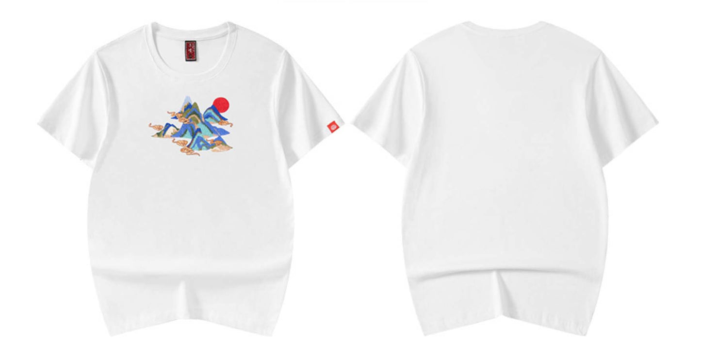 KH740 Mountains Embroidery Tee
