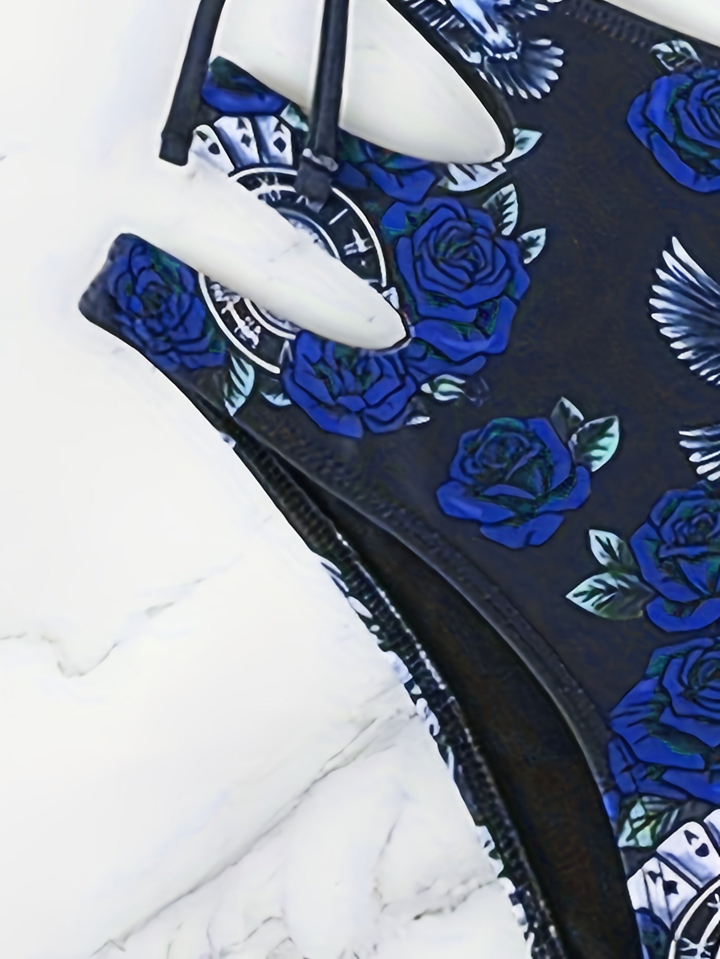 Skull & Roses Lace-Up Bikini Set