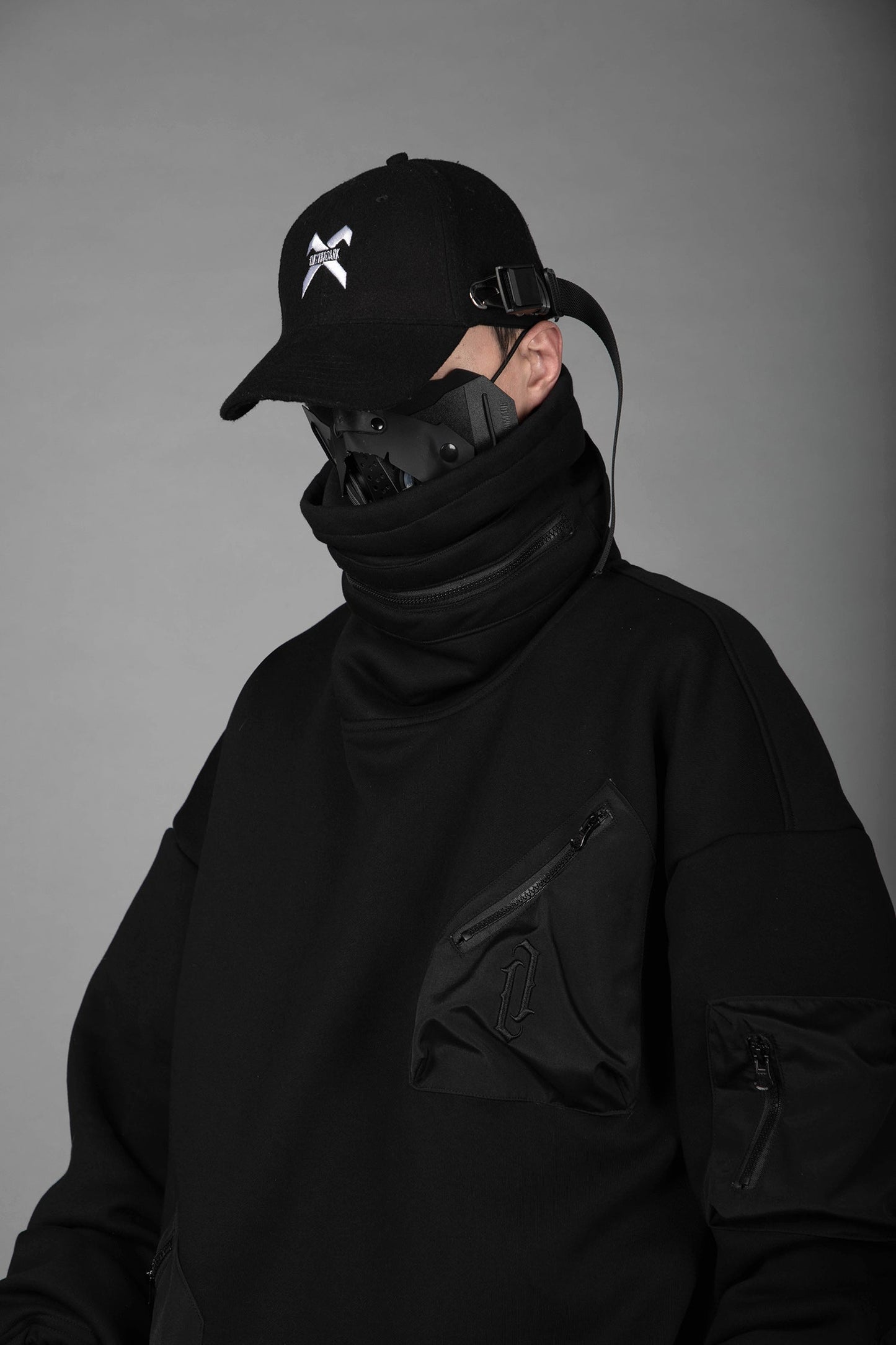 HiH33 Black Utility Hoodie