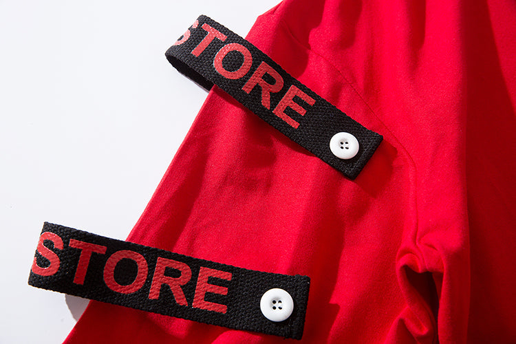 Red Solo Movement Short Sleeves Hoodie
