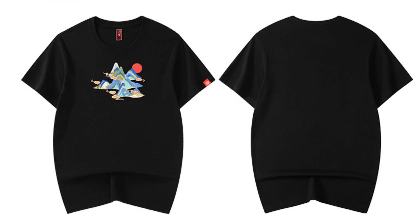 KH740 Mountains Embroidery Tee