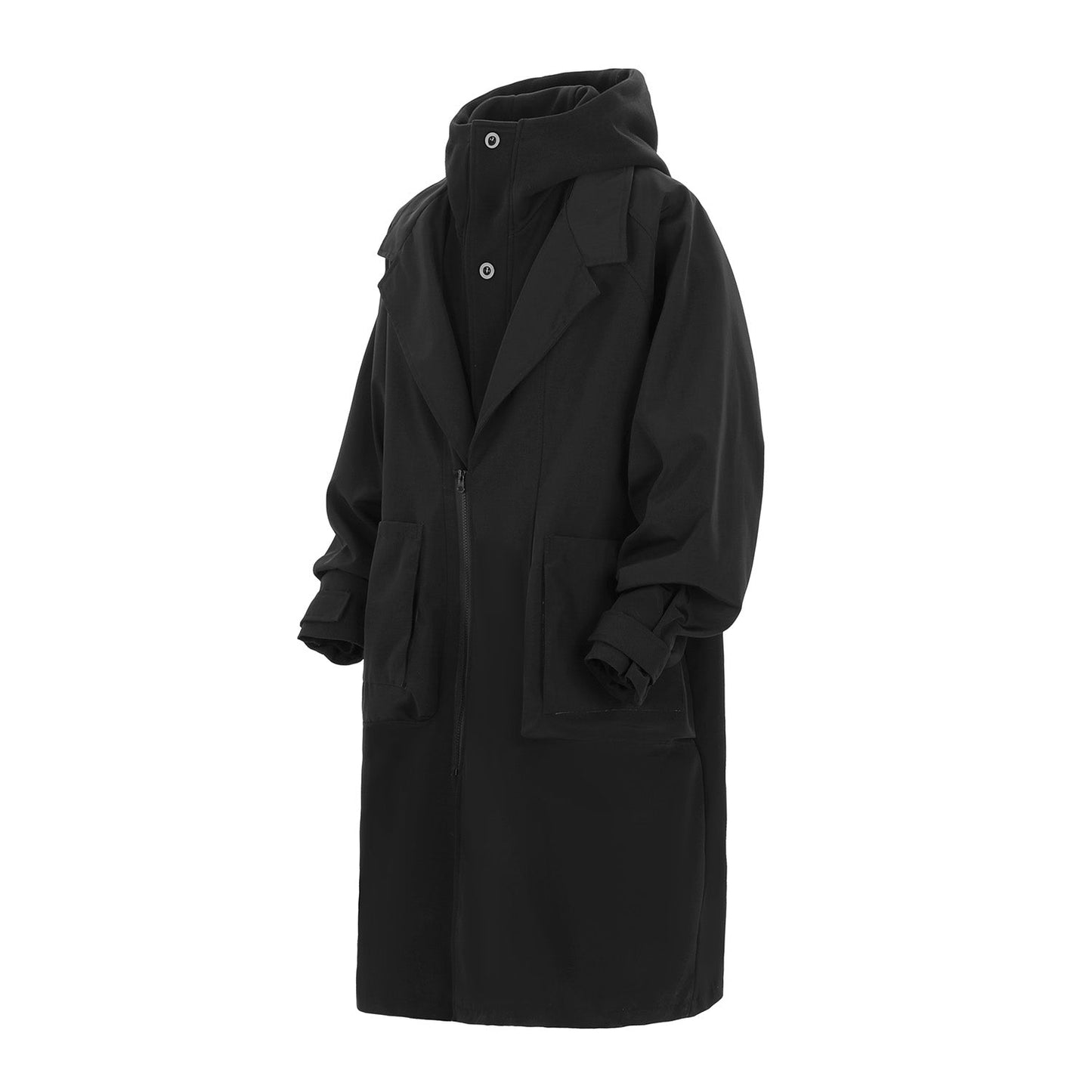 HiJ36 Black Urban Trench Coat