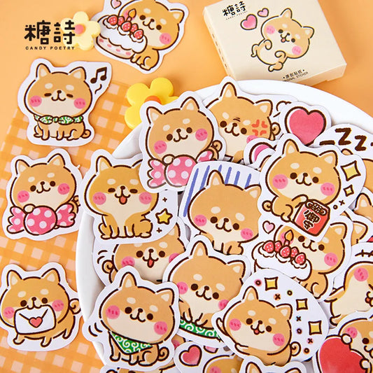 45 autocollants Kawaii Shiba Inu