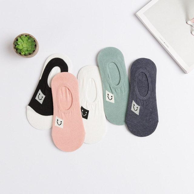 Kawaii Animal 5-Pair No-Show Sock Set