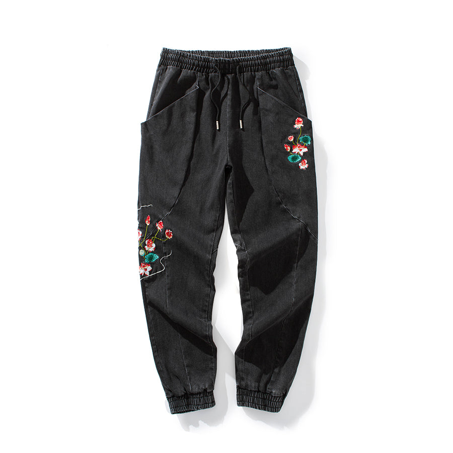 KH7121 Flowers Embroidery Joggers