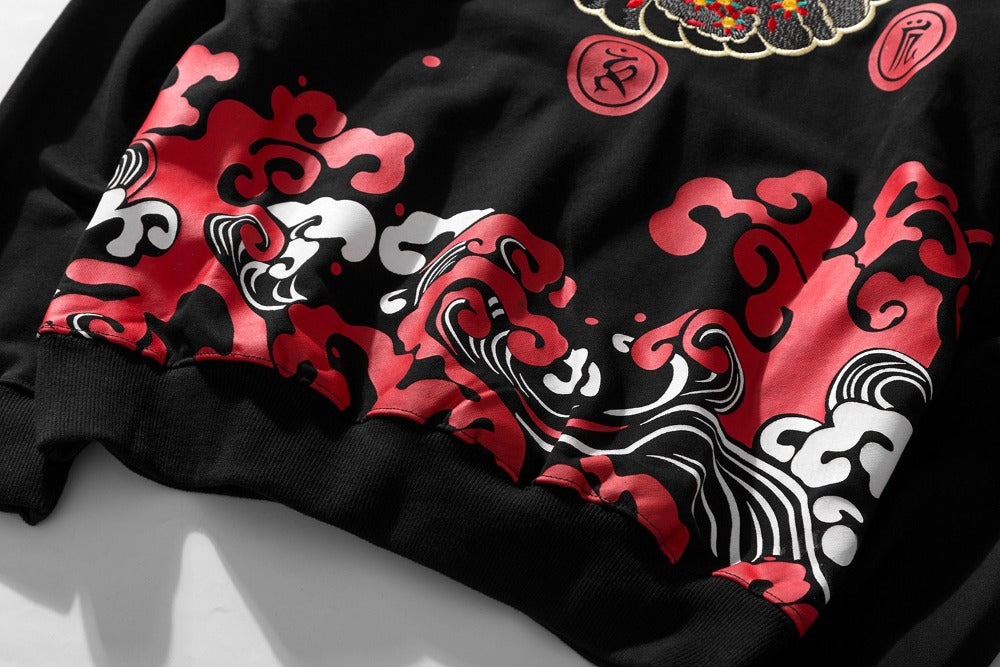 KH9060 Red Demon Embroidery Hoodie