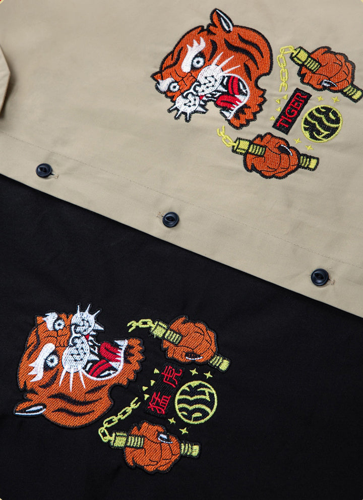 Tiger Warrior Embroidery Shirt