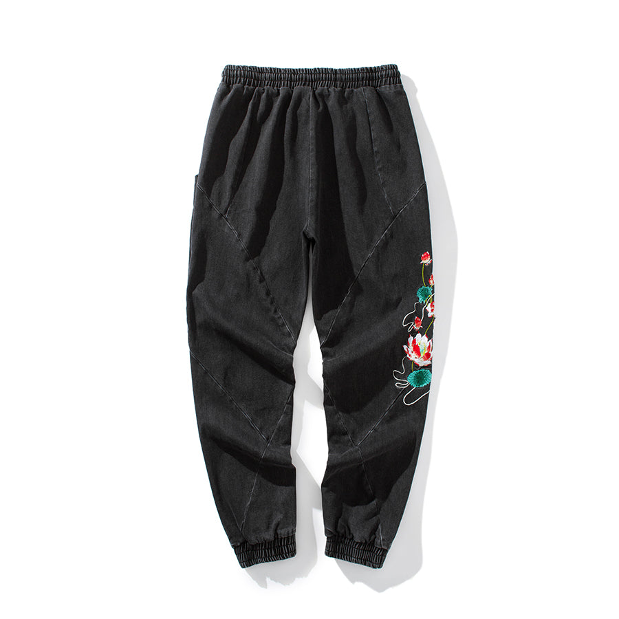 KH7121 Flowers Embroidery Joggers