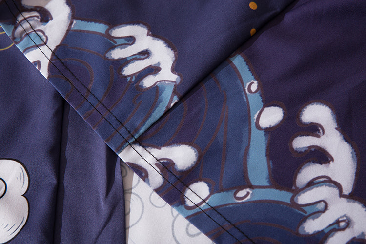 YC6316 Purple Cranes Kimono