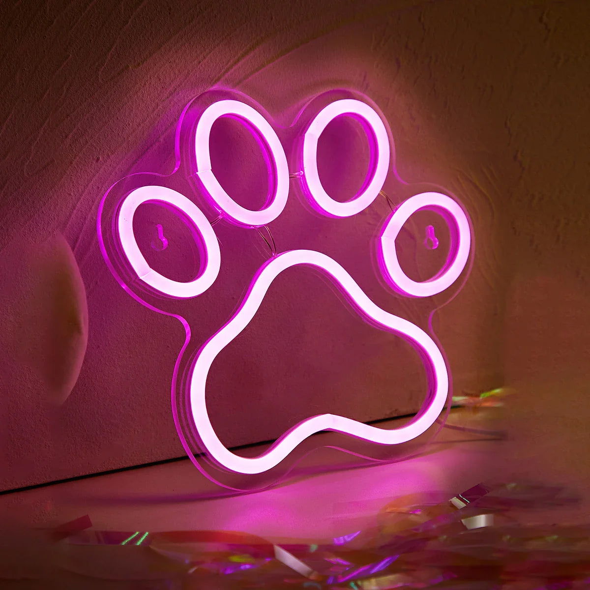 Lampe néon patte de chat kawaii