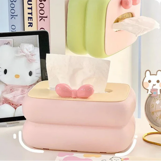 Cute Pink Bow Tissue Box