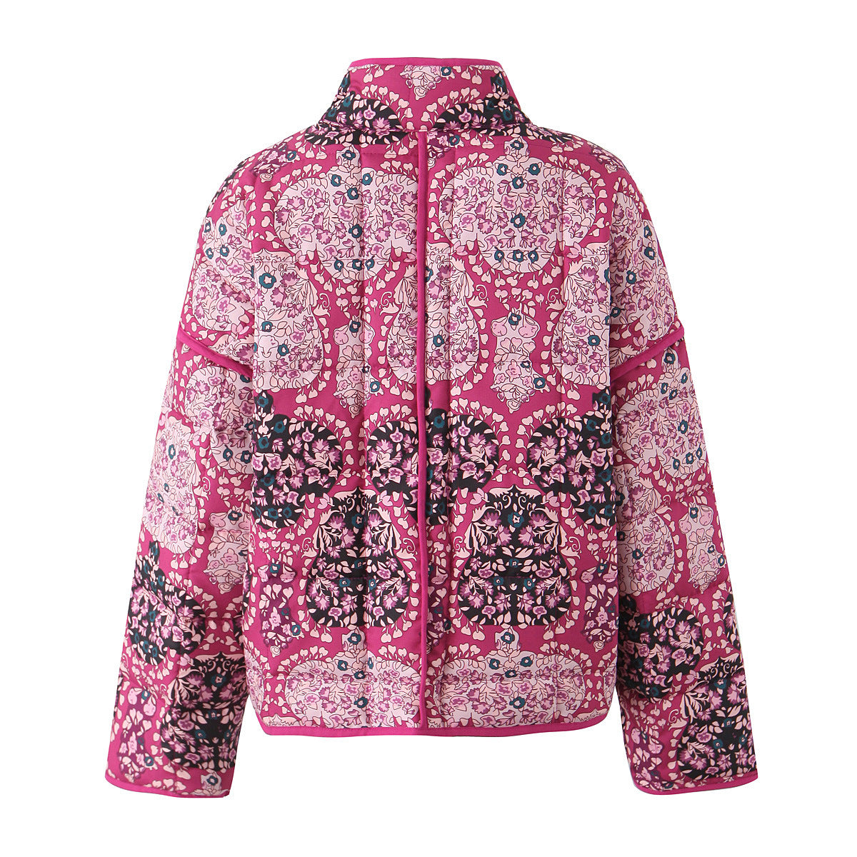 Pink Printed Quilted Jacket