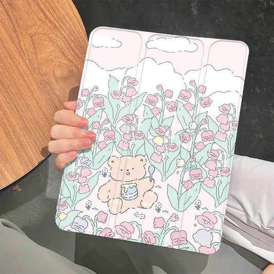 Flower Honey Bear iPad Case