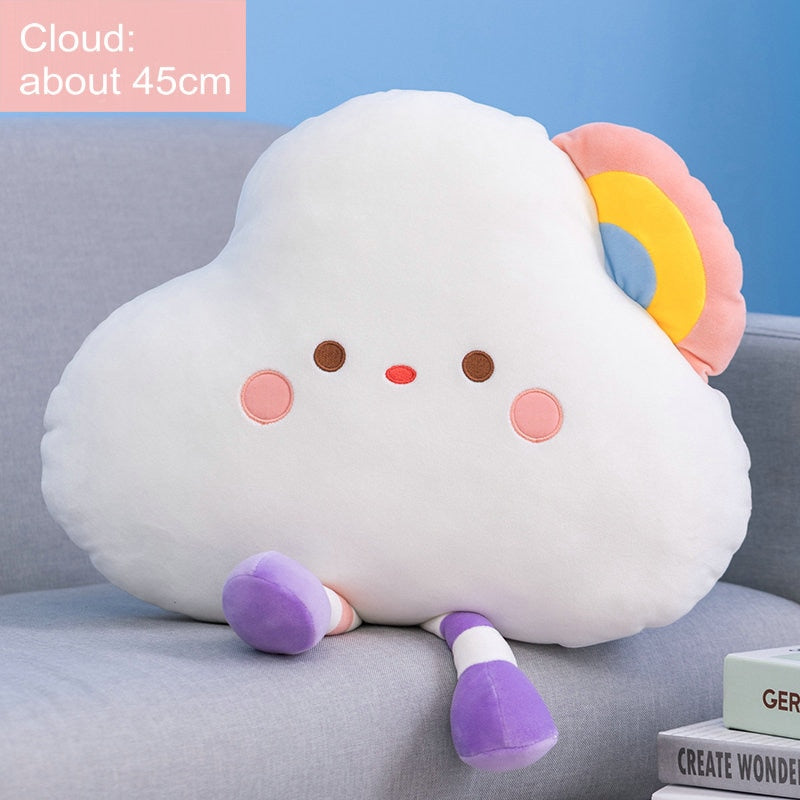 Peluches de nube arcoíris y estrellas