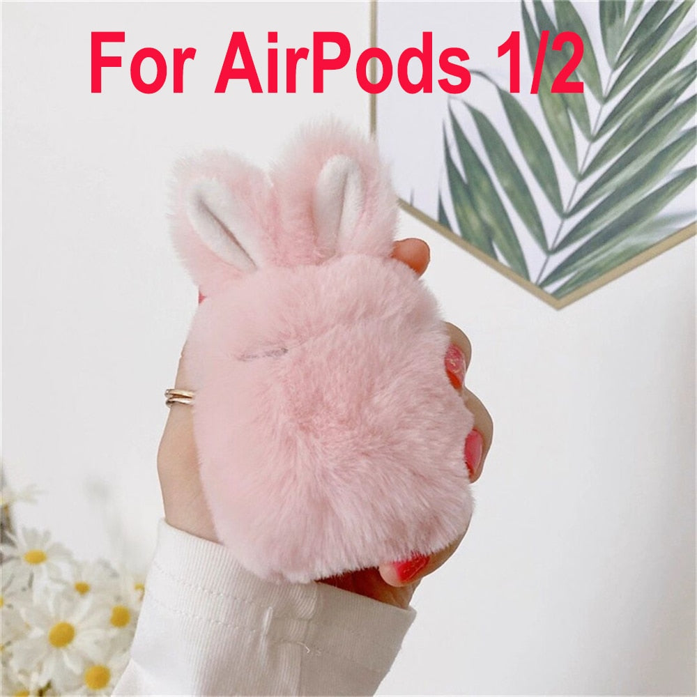 Étui pour Airpods en peluche lapin