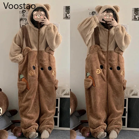 Mono con capucha de osito de peluche