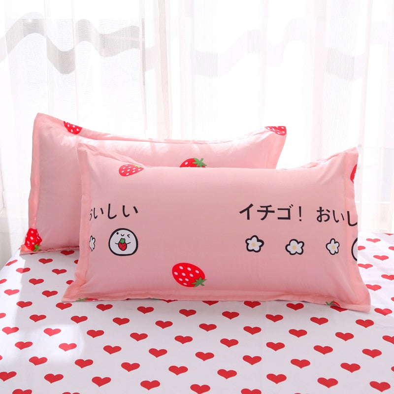 Draps de lit à la fraise