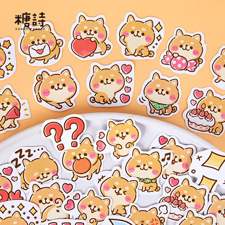 45 autocollants Kawaii Shiba Inu