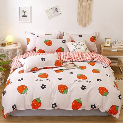 Draps de lit à la fraise
