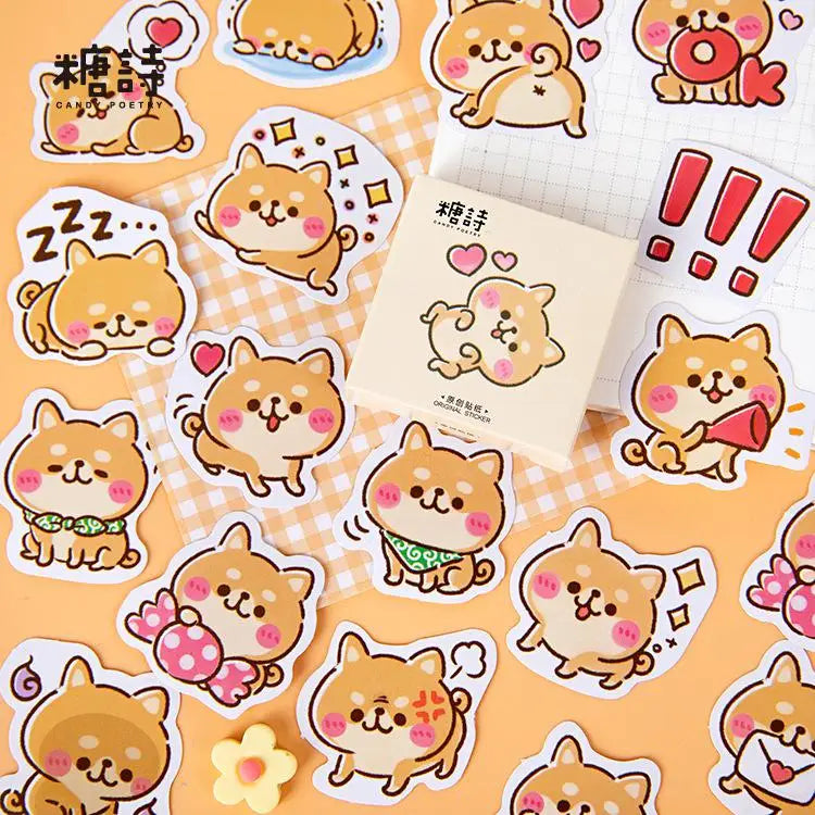45 autocollants Kawaii Shiba Inu