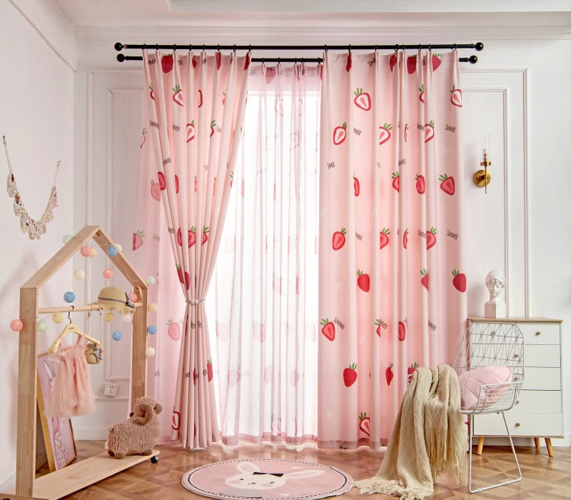 Strawberry Print Curtains