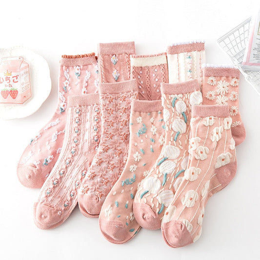 Chaussettes à broderie florale