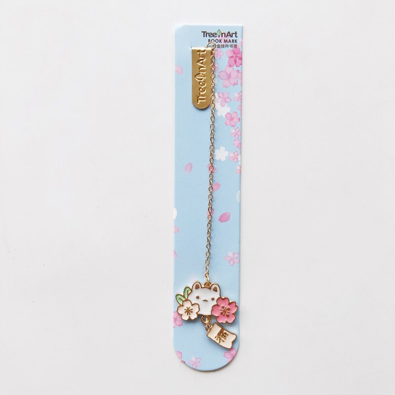 Marque-pages lapin et chat en fleurs de cerisier