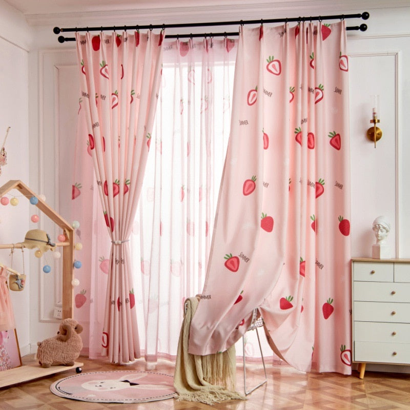 Strawberry Print Curtains