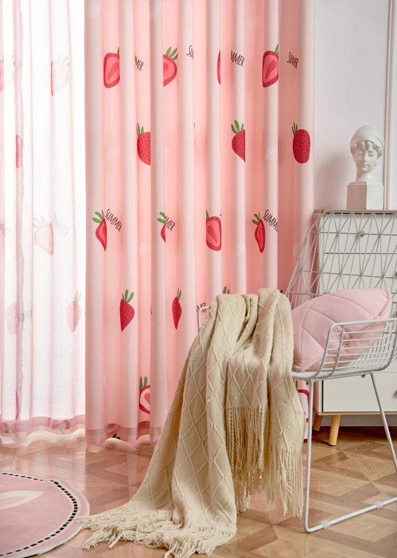 Strawberry Print Curtains