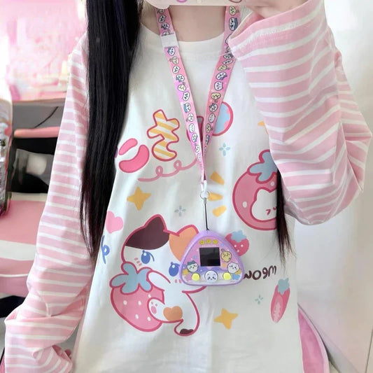 T-shirt Kawaii Harajuku Chat Fraise