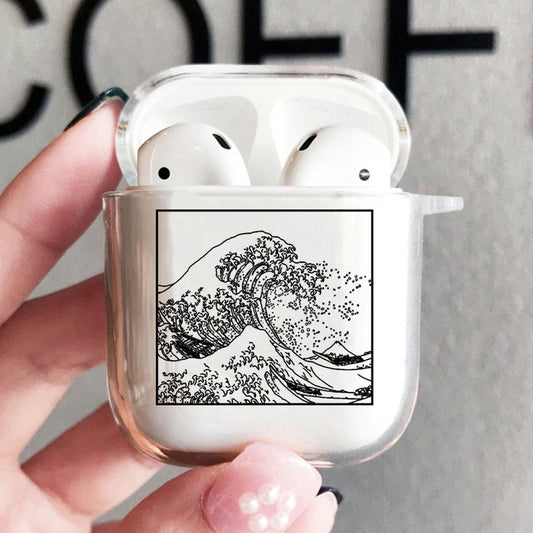 Étui pour Airpods à imprimé Wave Block