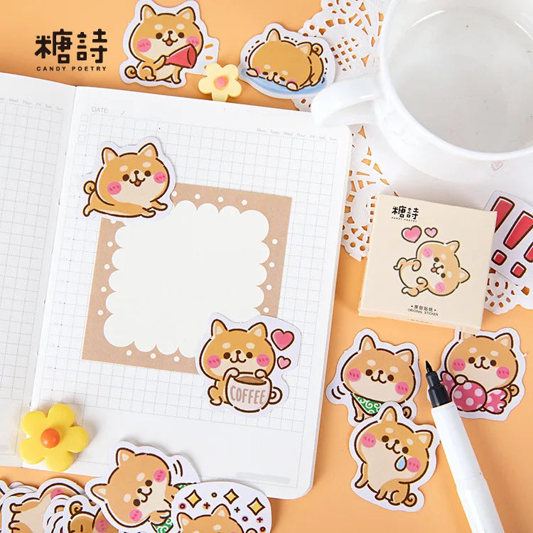 45 autocollants Kawaii Shiba Inu