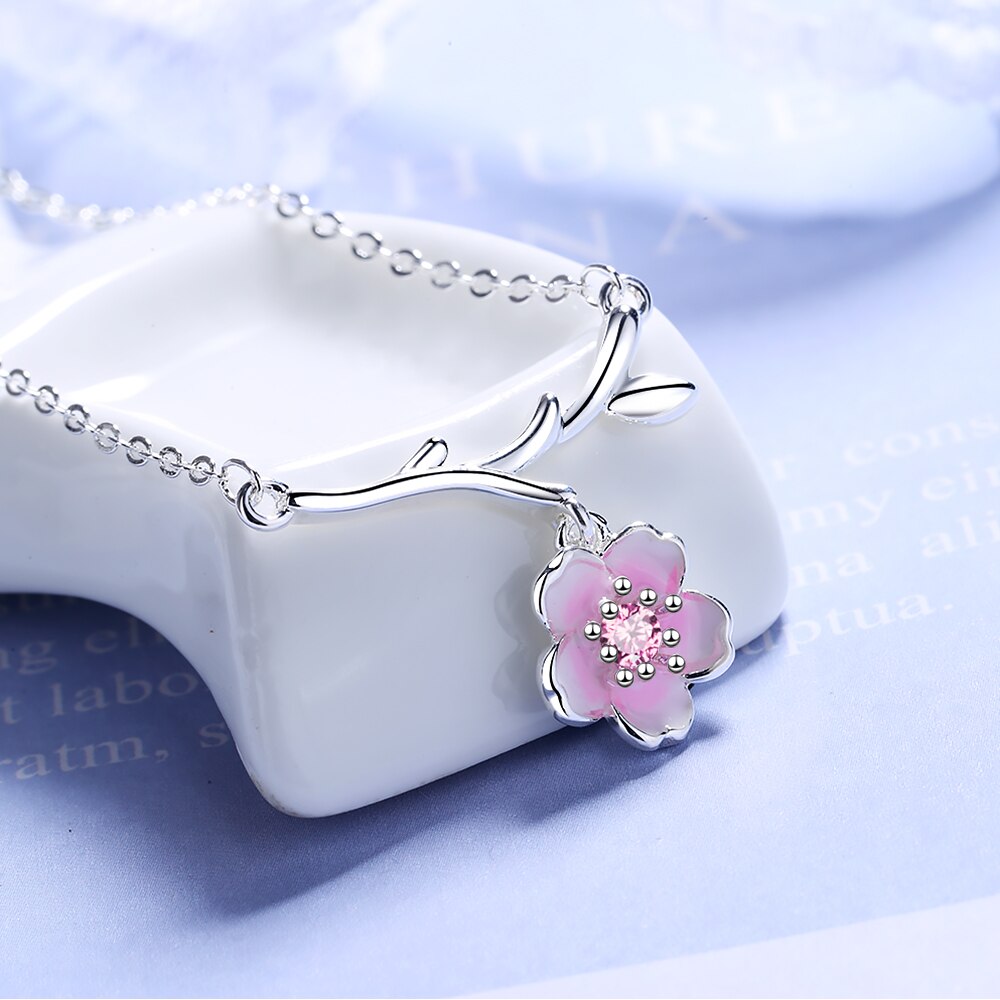 Collier Fleur de Cerisier Rose