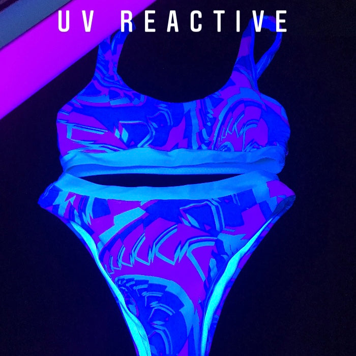 Turquoise & Pink Sherbet Fractal Bikini Set