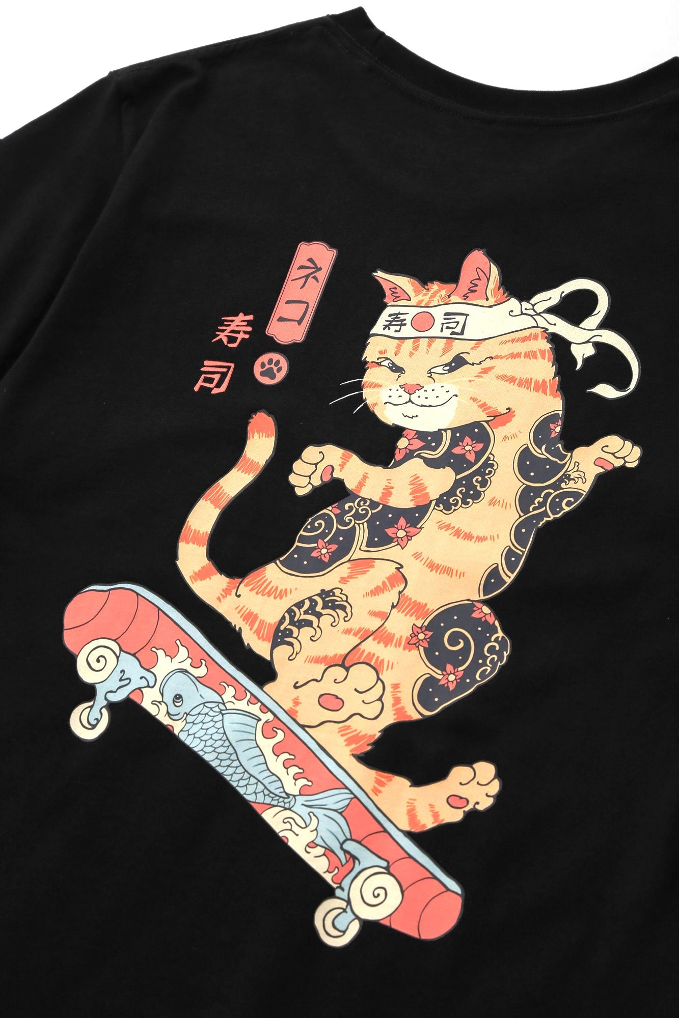 T-shirt YeT019 Neko Skateboarding Cat