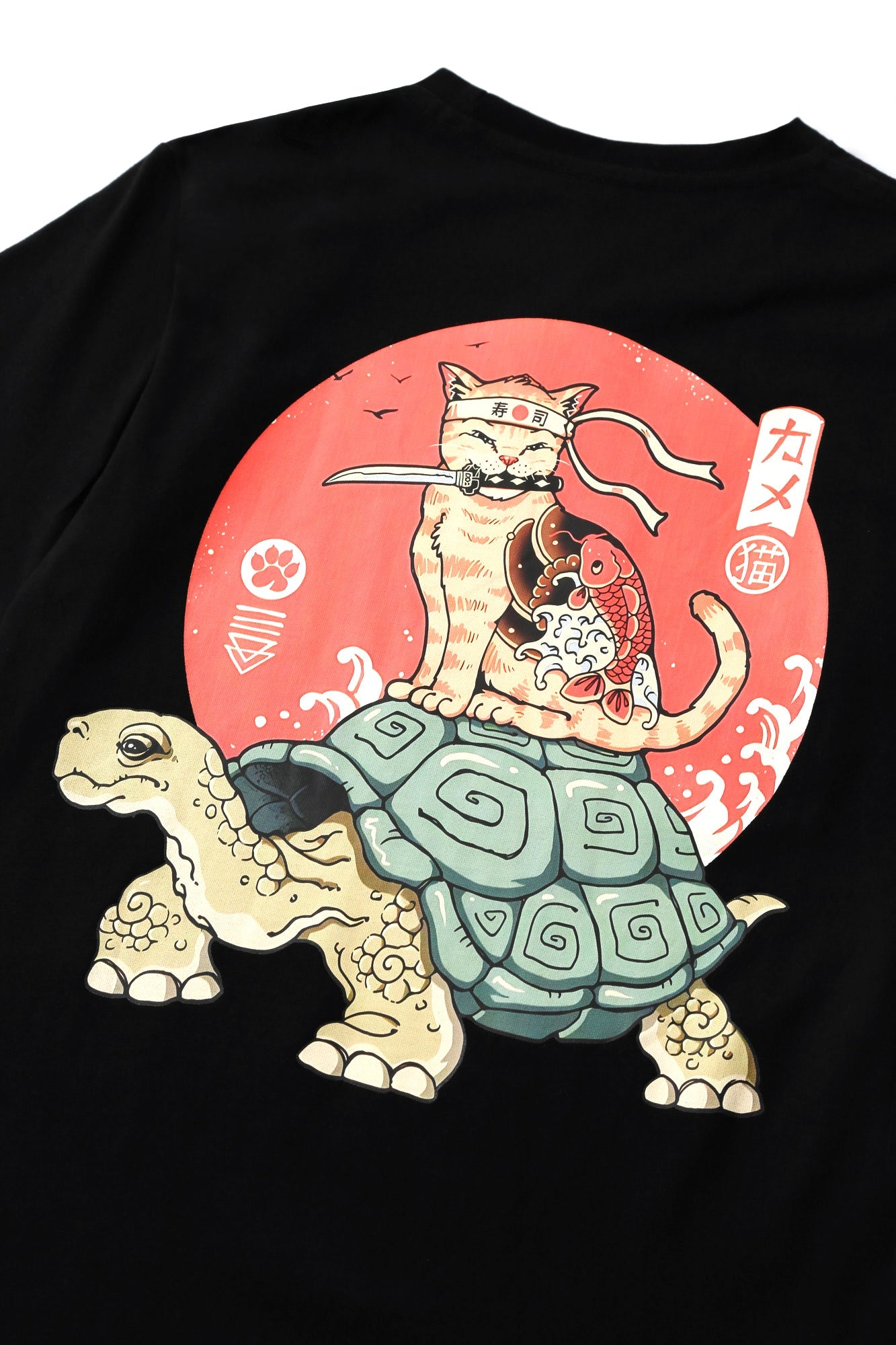 T-shirt YeT018 Tortue x Chat Samouraï