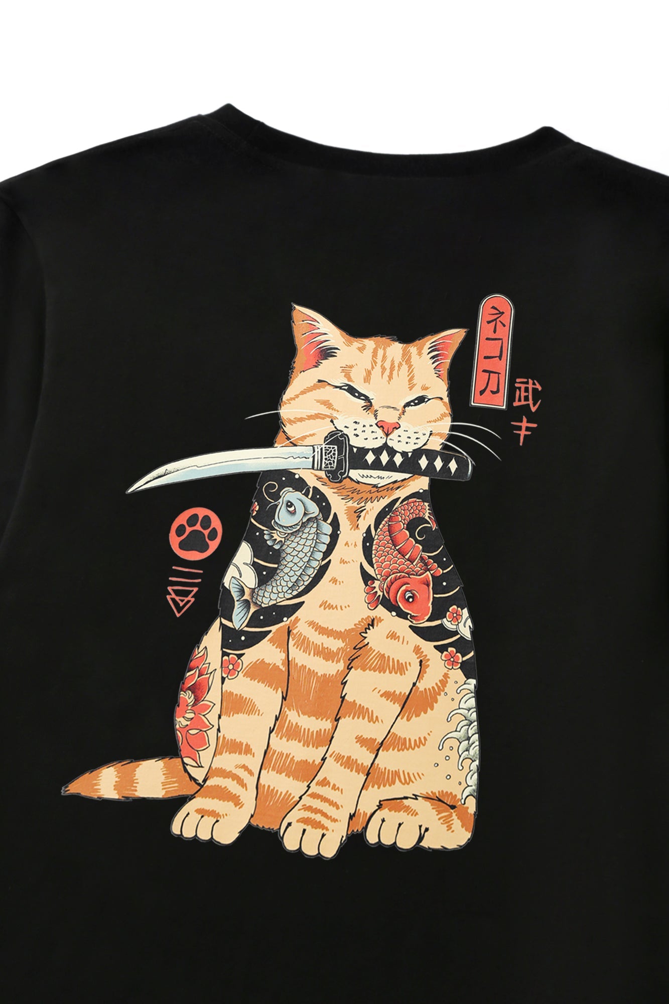 T-shirt YeT014 Samurai Swordart Cat