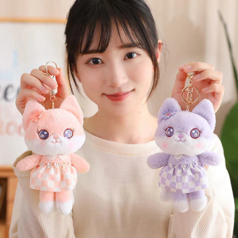 Porte-clés en peluche Renard en fleurs de cerisier