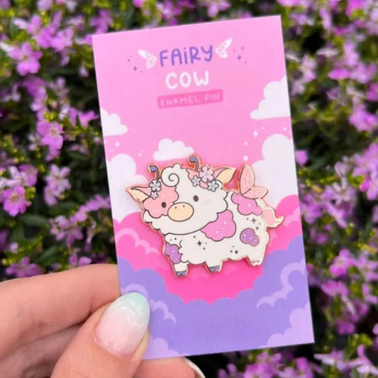 Pin's en émail Kawaii en forme de vache