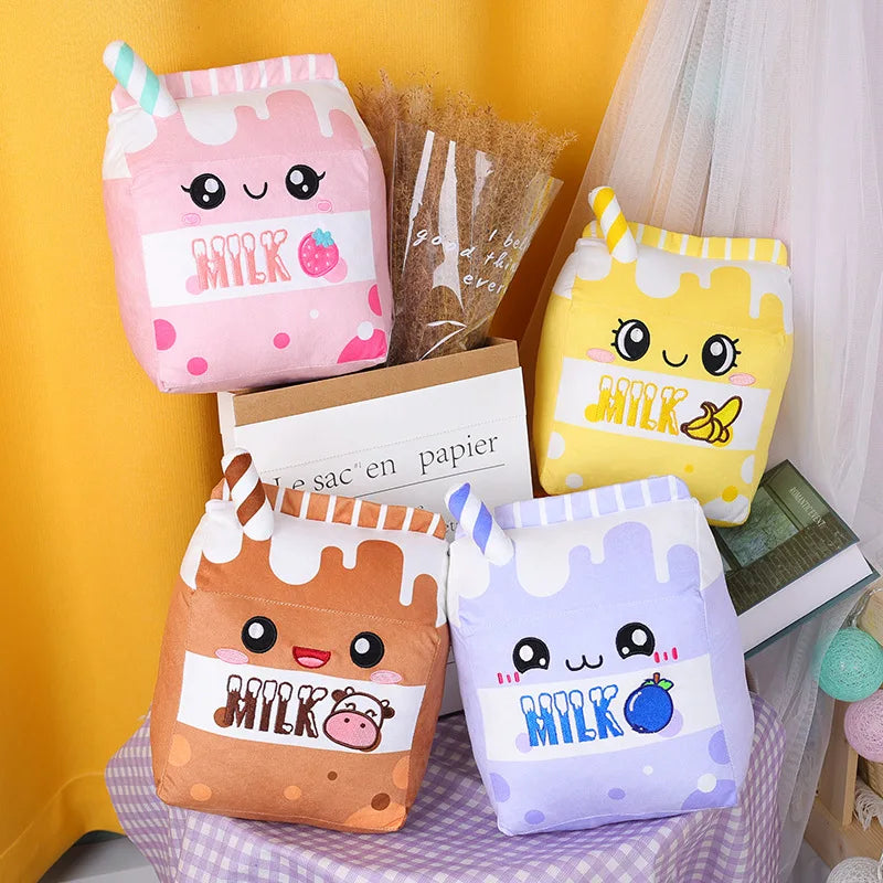 Peluches en carton de lait kawaii