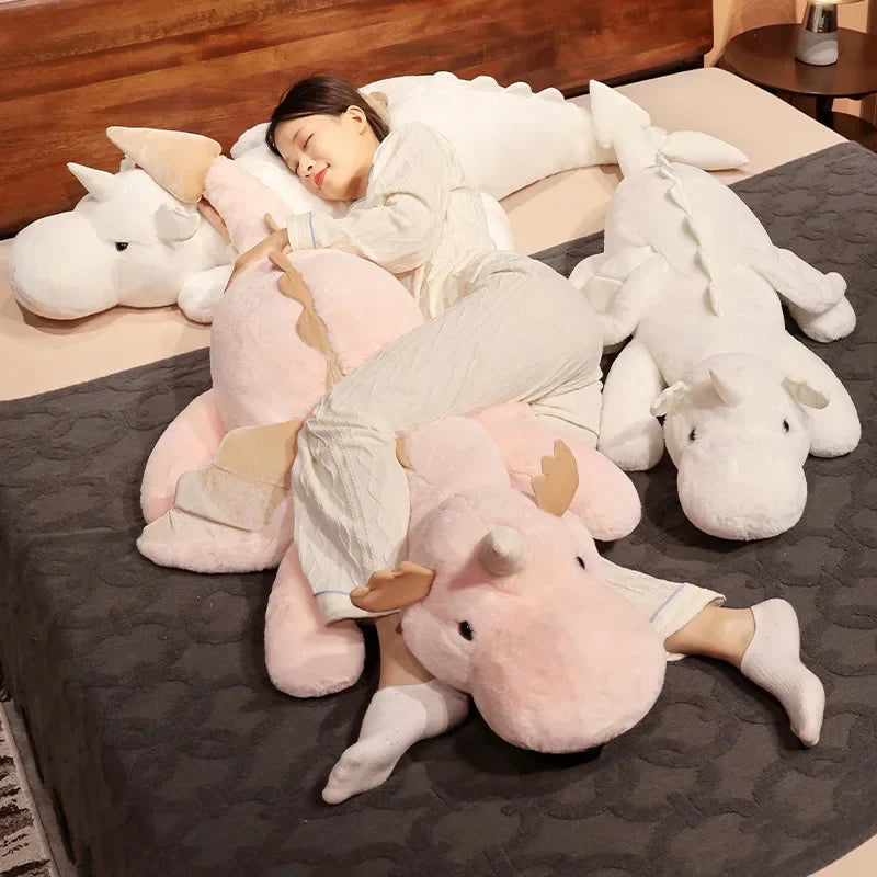 Grandes peluches dragon-licorne