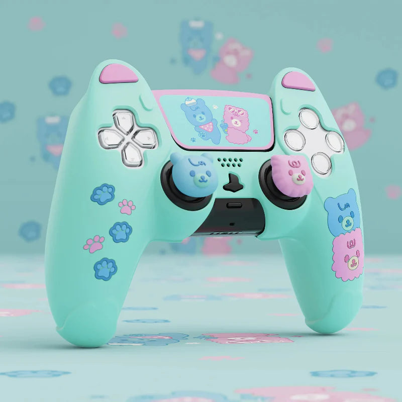 Housse de protection PlayVital Kawaii Bears pour manette PS5